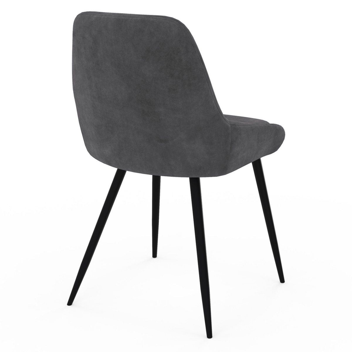 ID MARKET Lot de 4 chaises THALYA en velours gris foncé avec accoudoirs