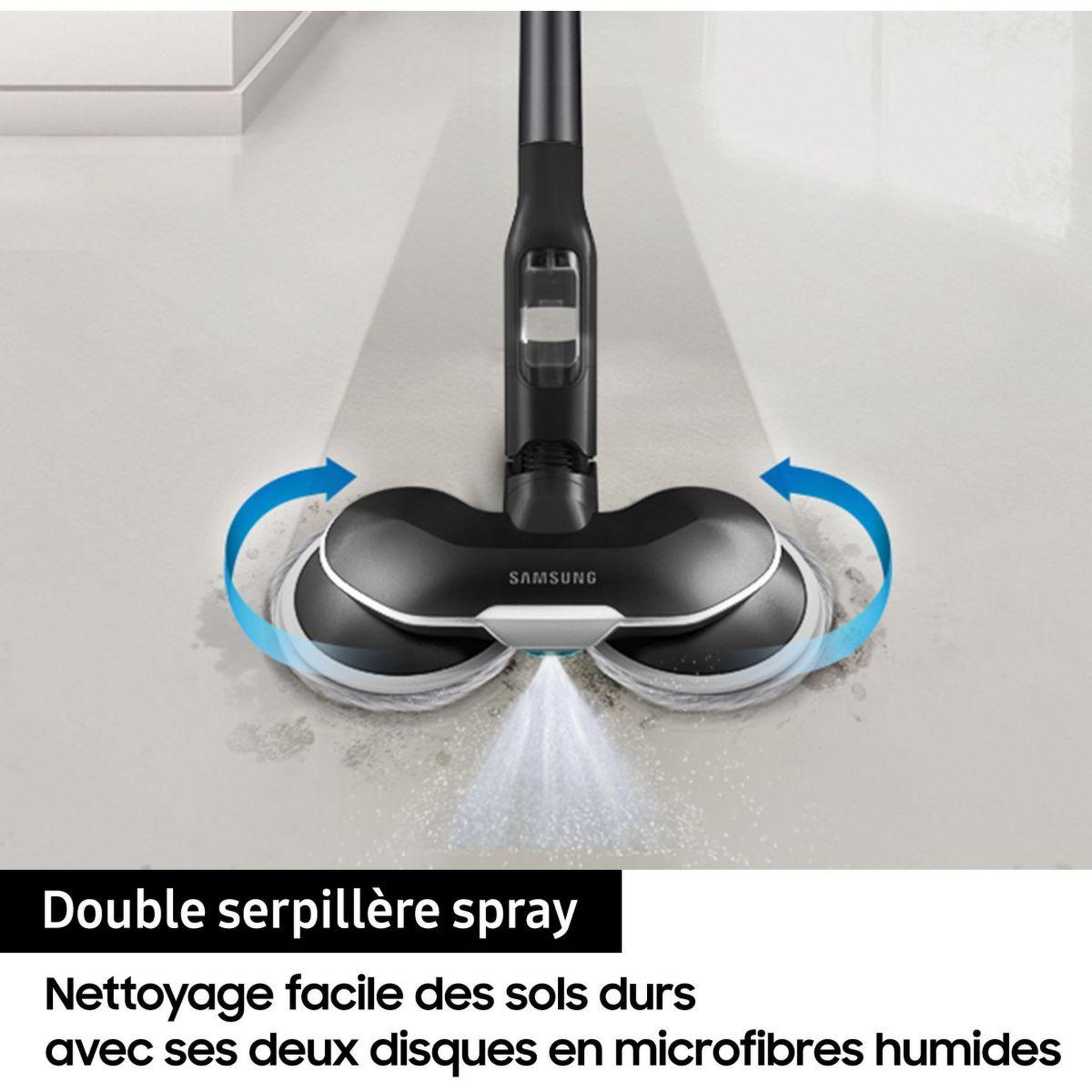 Voir la diapositive 2 : Samsung Brosse double serpillière rotative sols durs aspirateur balai jet