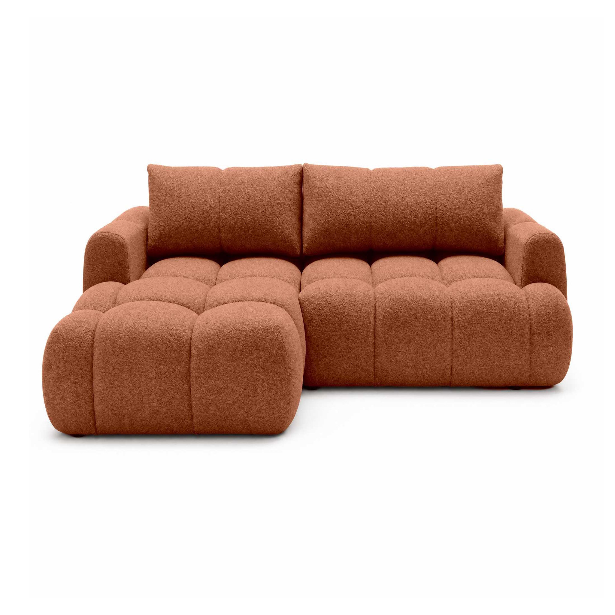 Voir la diapositive 1 : BEST MOBILIER Yulin - canapé d'angle gauche 4 places convertible avec coffre en tissu bouclette