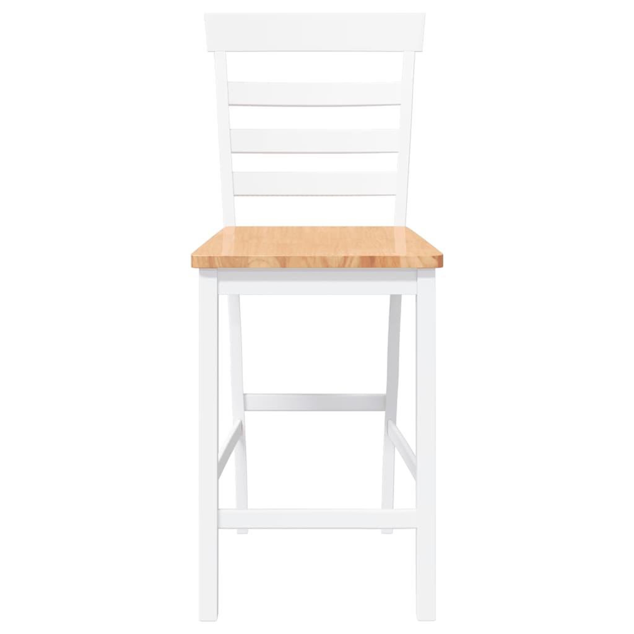 Voir la diapositive 5 : VIDAXL Tabourets de bar 2 pcs blanc bois massif d'hevea