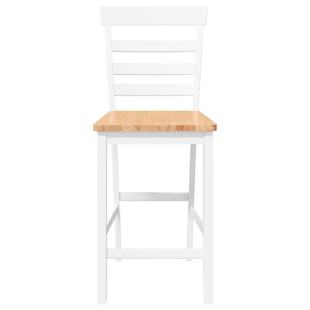 VIDAXL Tabourets de bar 2 pcs blanc bois massif d'hevea