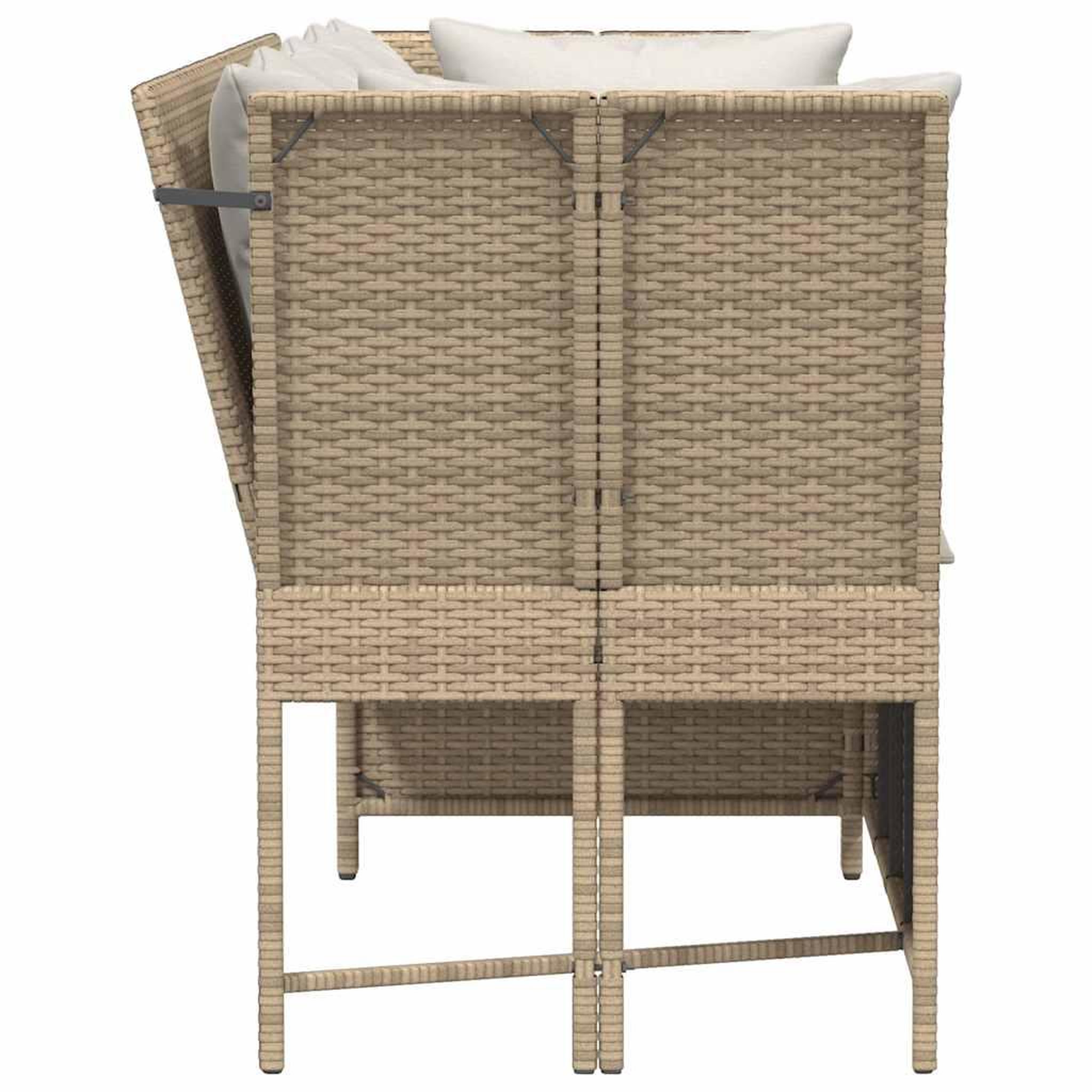 Voir la diapositive 5 : VIDAXL Canape de jardin avec coussins beige resine tressee