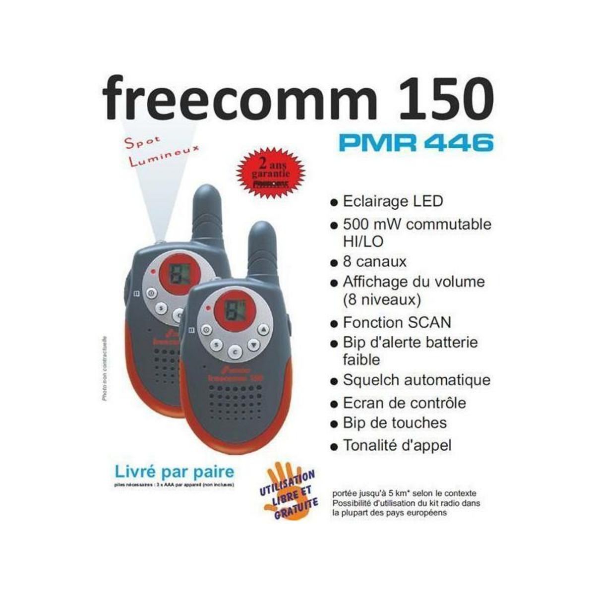 TXMS150 - KIT 2 TALKIES WALKIES STABO SET FREECOMM 150 PRESIDENT ELECTRONICS - FREECOMM150