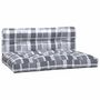 Voir la diapositive 2 : VIDAXL Coussins de palette lot de 2 motif a carreaux gris tissu