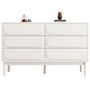 Voir la diapositive 1 : MERAX Commode 6 tiroir(s) 0 niche(s) coloris blanc largeur 120 cm mdf