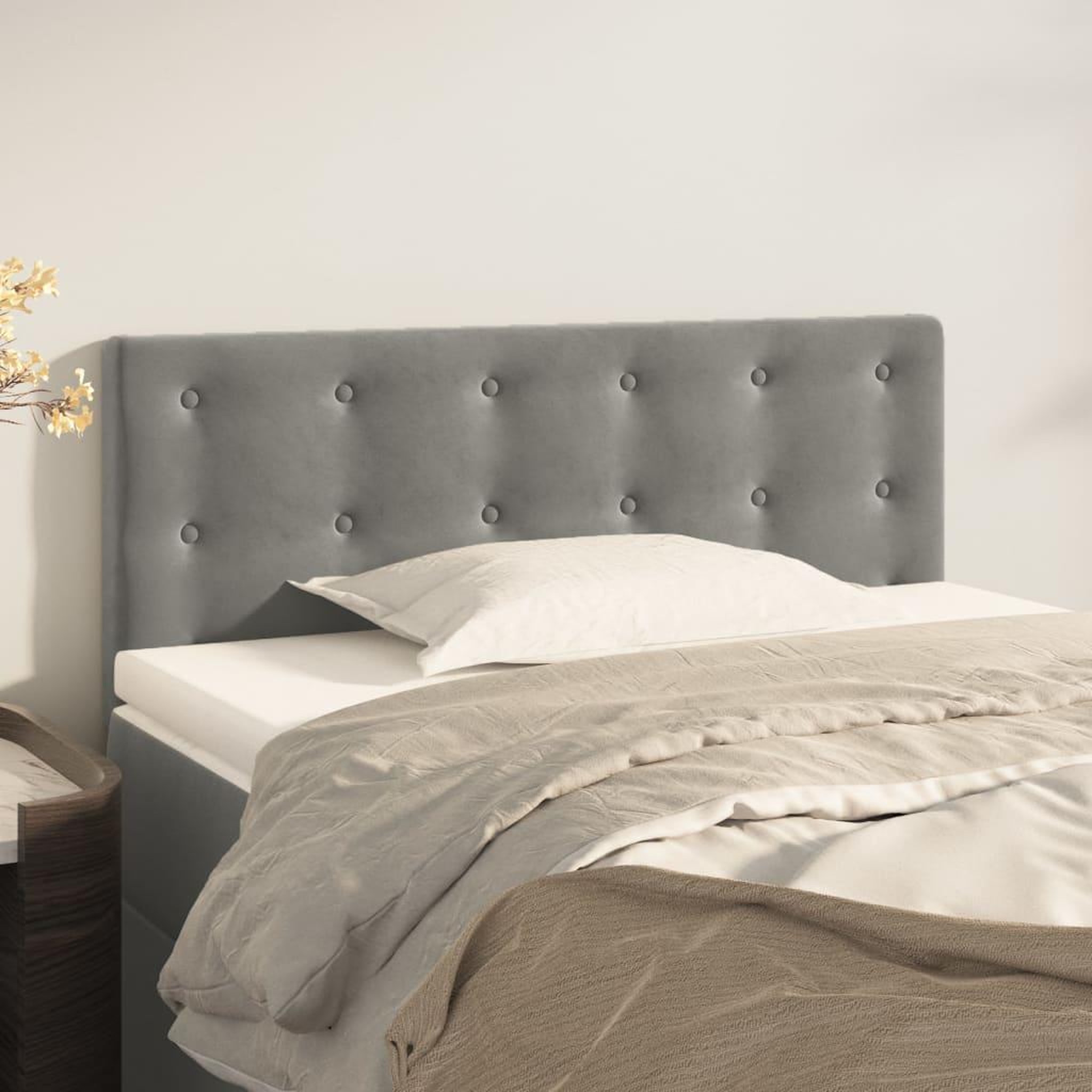 Voir la diapositive 1 : VIDAXL Tete de lit Gris clair 80x5x78/88 cm Velours