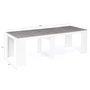 Voir la diapositive 6 : ID MARKET Table console extensible ORLANDO 10 personnes 235 cm bois blanc et effet  béton