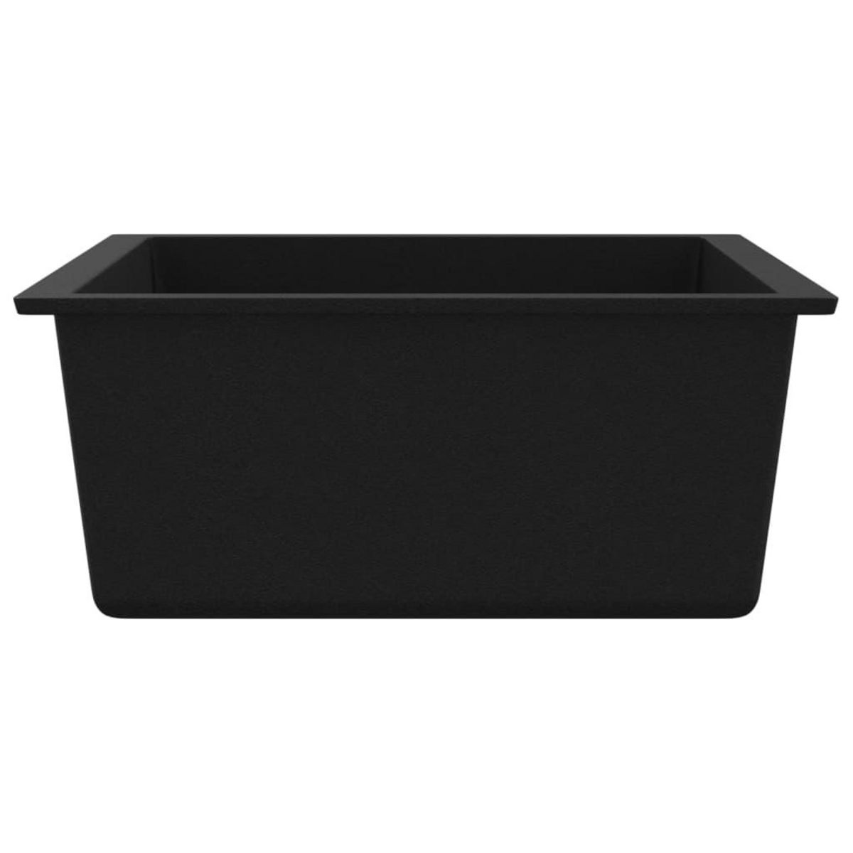 VIDAXL Evier de cuisine avec trou de trop-plein Noir Granit