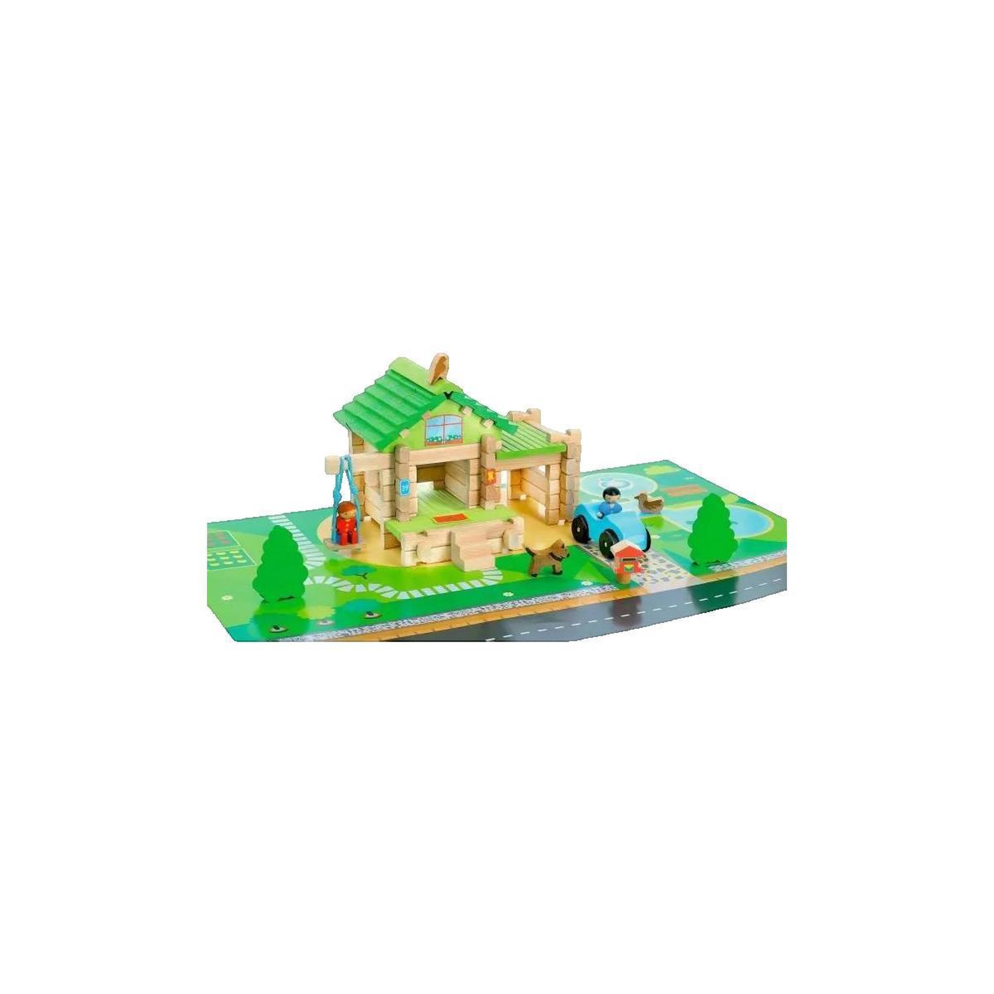 JeuJura Jeu de construction jeujura Maison en bois hêtre massif
