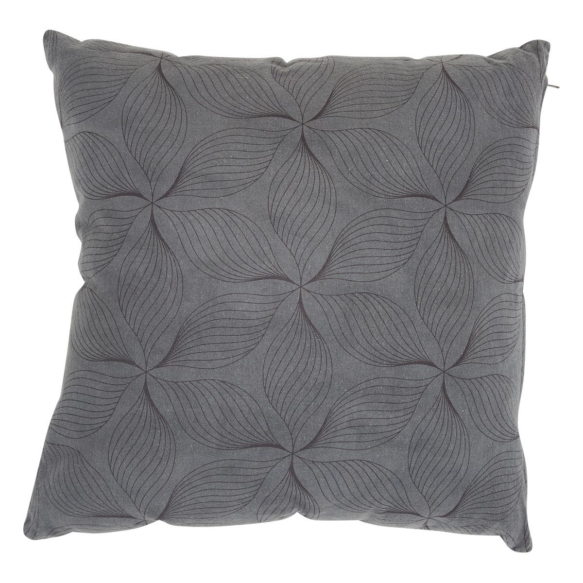 ACTUEL Coussin déco carré déhoussable en coton motif Ginko