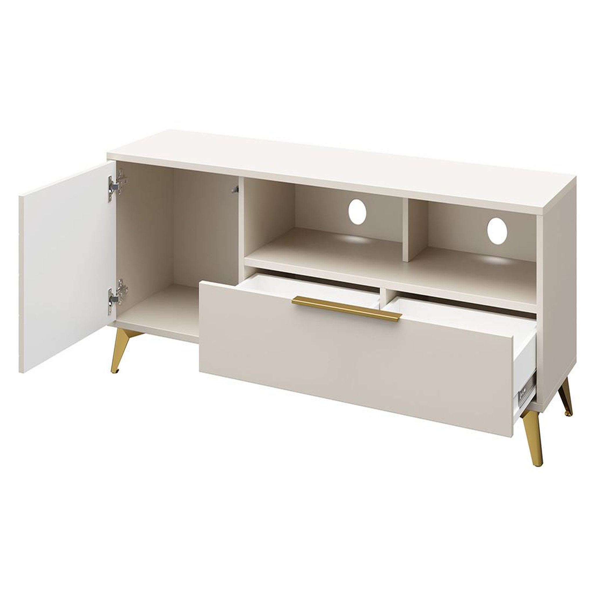Voir la diapositive 4 : BEST MOBILIER Boccioni - meuble tv - beige - 150 cm
