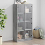 Voir la diapositive 1 : VIDAXL Buffet haut avec portes gris sonoma 68x37x142cm bois ingenierie