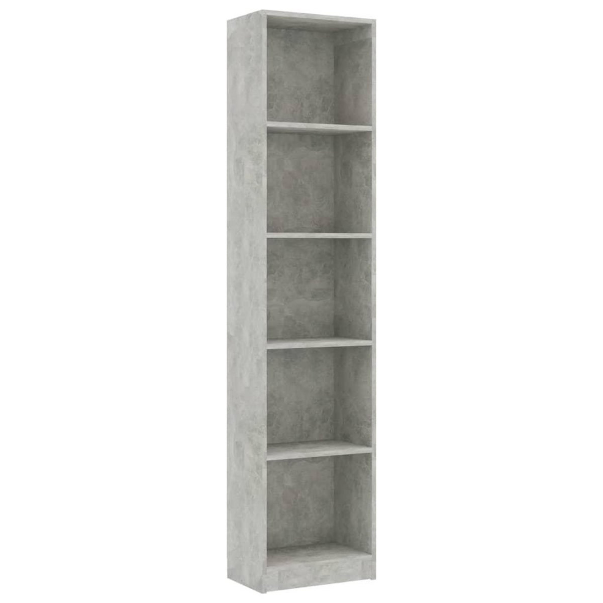 VIDAXL Bibliotheque a 5 niveaux Gris beton 40x24x175cm Bois ingenierie