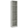 Voir la diapositive 2 : VIDAXL Bibliotheque a 5 niveaux Gris beton 40x24x175cm Bois ingenierie