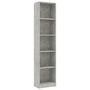 Voir la diapositive 2 : VIDAXL Bibliotheque a 5 niveaux Gris beton 40x24x175cm Bois ingenierie