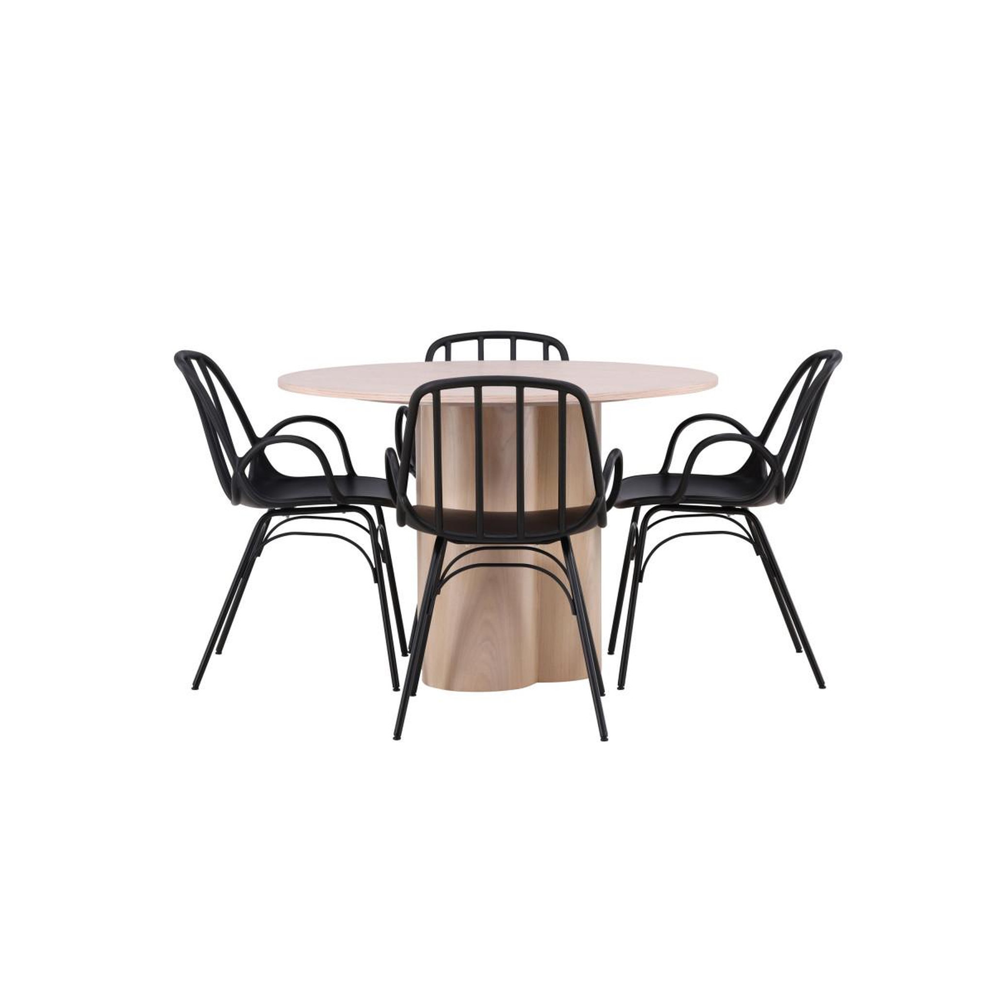 Voir la diapositive 2 : Paris Prix Ensemble table à manger & 4 chaises  olivia & dyron  110cm naturel & noir