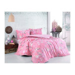 GENERIQUE Parure de lit - 1 housse de couette 220 x 240 cm + 2 taies d'oreiller 60 x 60 cm - 100% coton renforcé - Poudre
