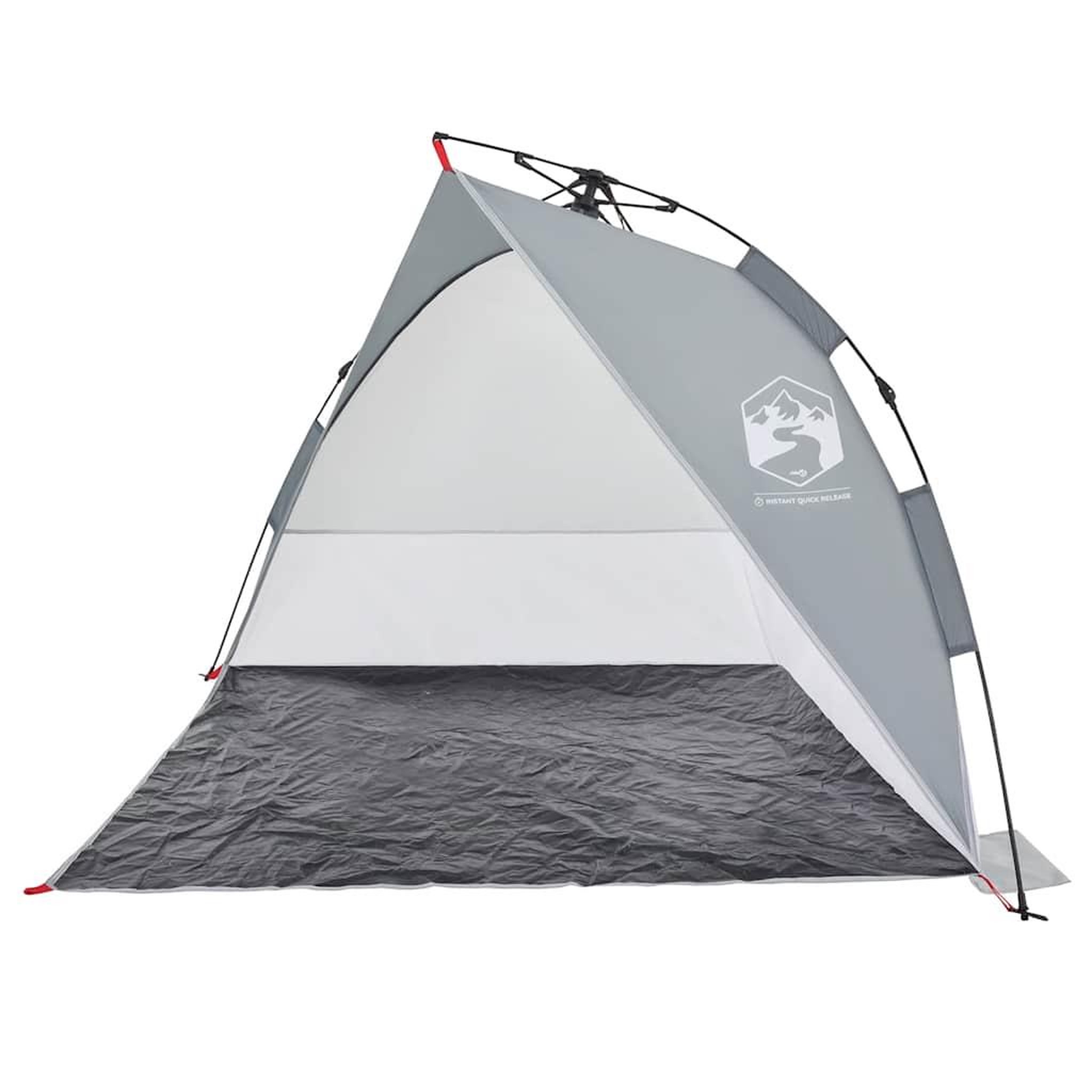 Voir la diapositive 5 : VIDAXL Tente de plage gris liberation rapide impermeable