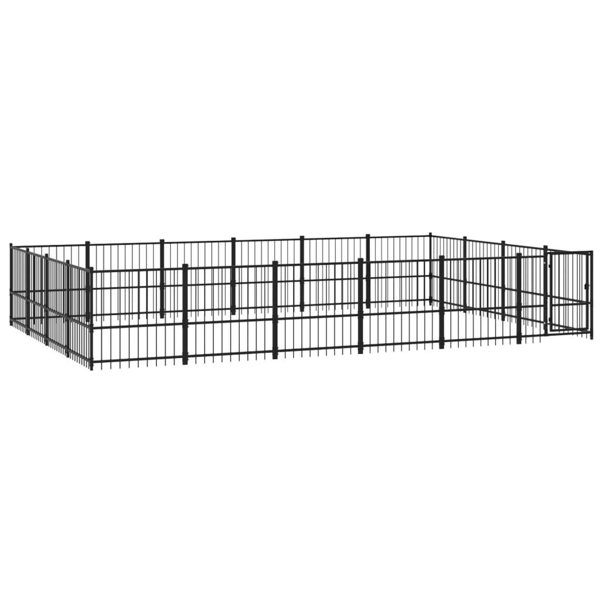 Voir la diapositive 2 : VIDAXL Chenil d'exterieur pour chiens Acier 22,58 m²