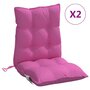 Voir la diapositive 2 : VIDAXL Coussins de chaise a dossier bas lot de 2 rose tissu oxford