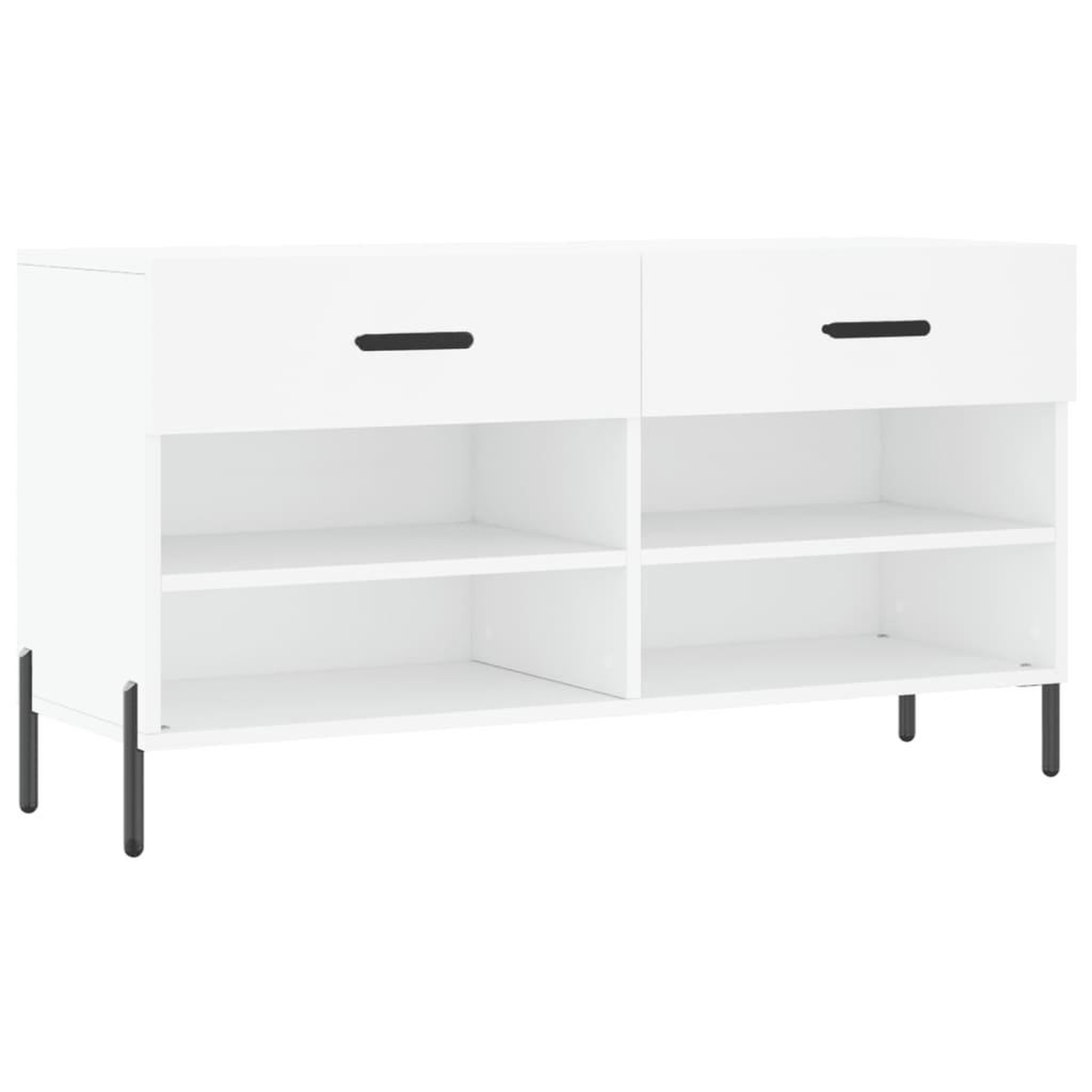 Voir la diapositive 2 : VIDAXL Banc a chaussures blanc 102x35x55 cm bois d'ingenierie