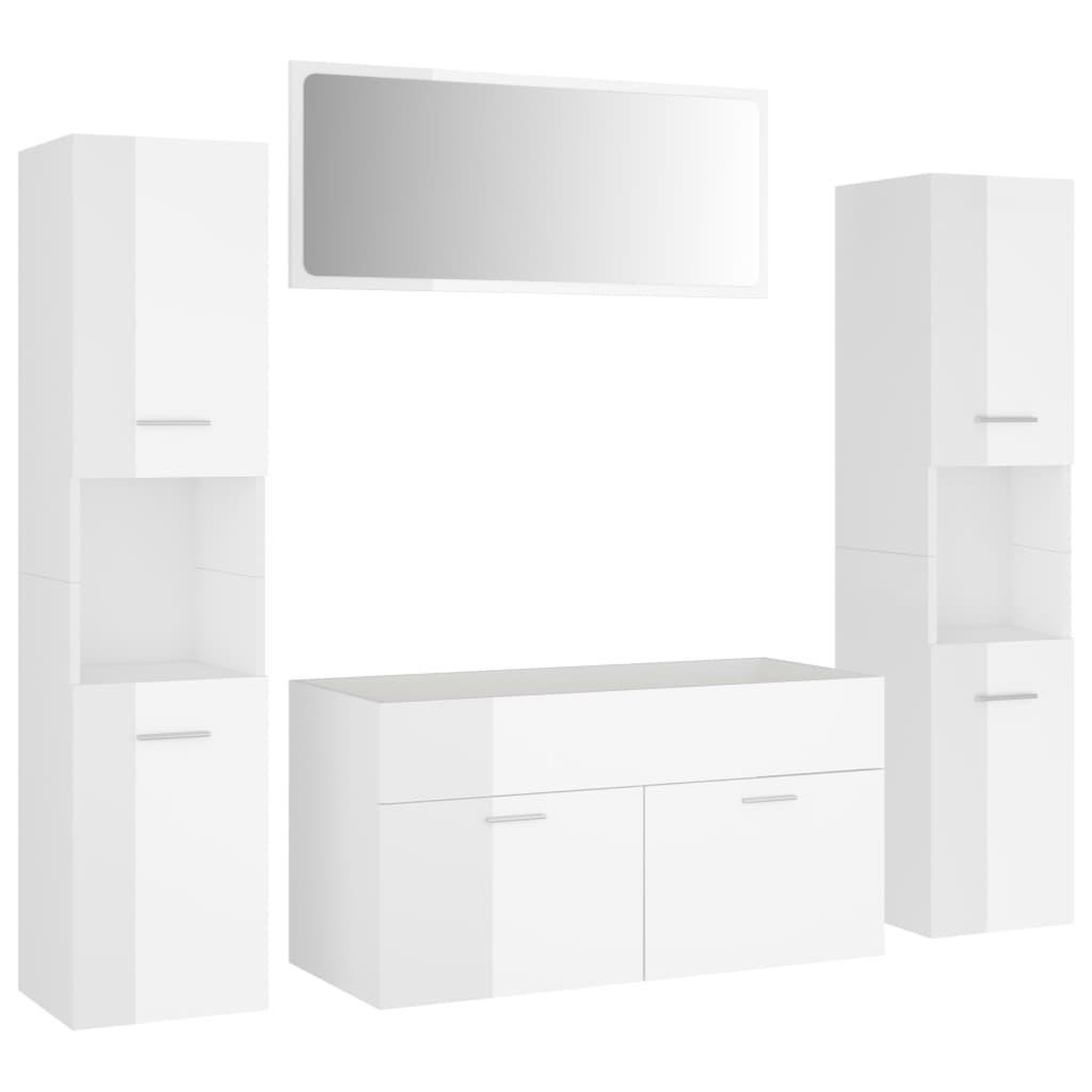 Voir la diapositive 2 : VIDAXL Ensemble de meubles de bain Blanc brillant Bois d'ingenierie