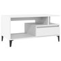 Voir la diapositive 2 : VIDAXL Table basse Blanc 90x49x45 cm Bois d'ingenierie