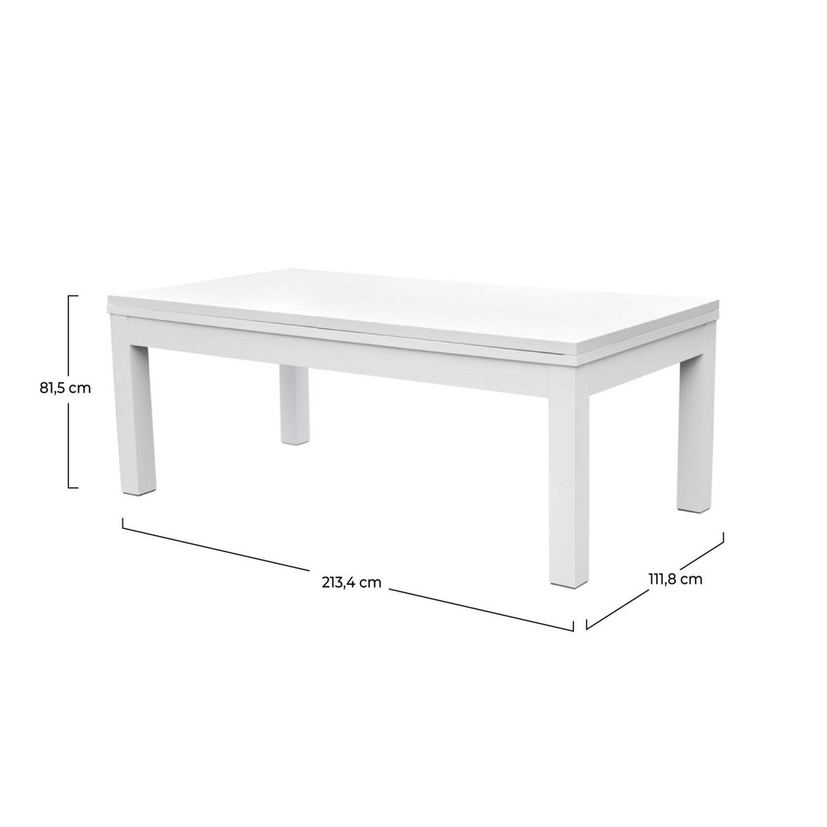 Rendez vous déco Table de billard convertible blanche tapis vert - Eddie