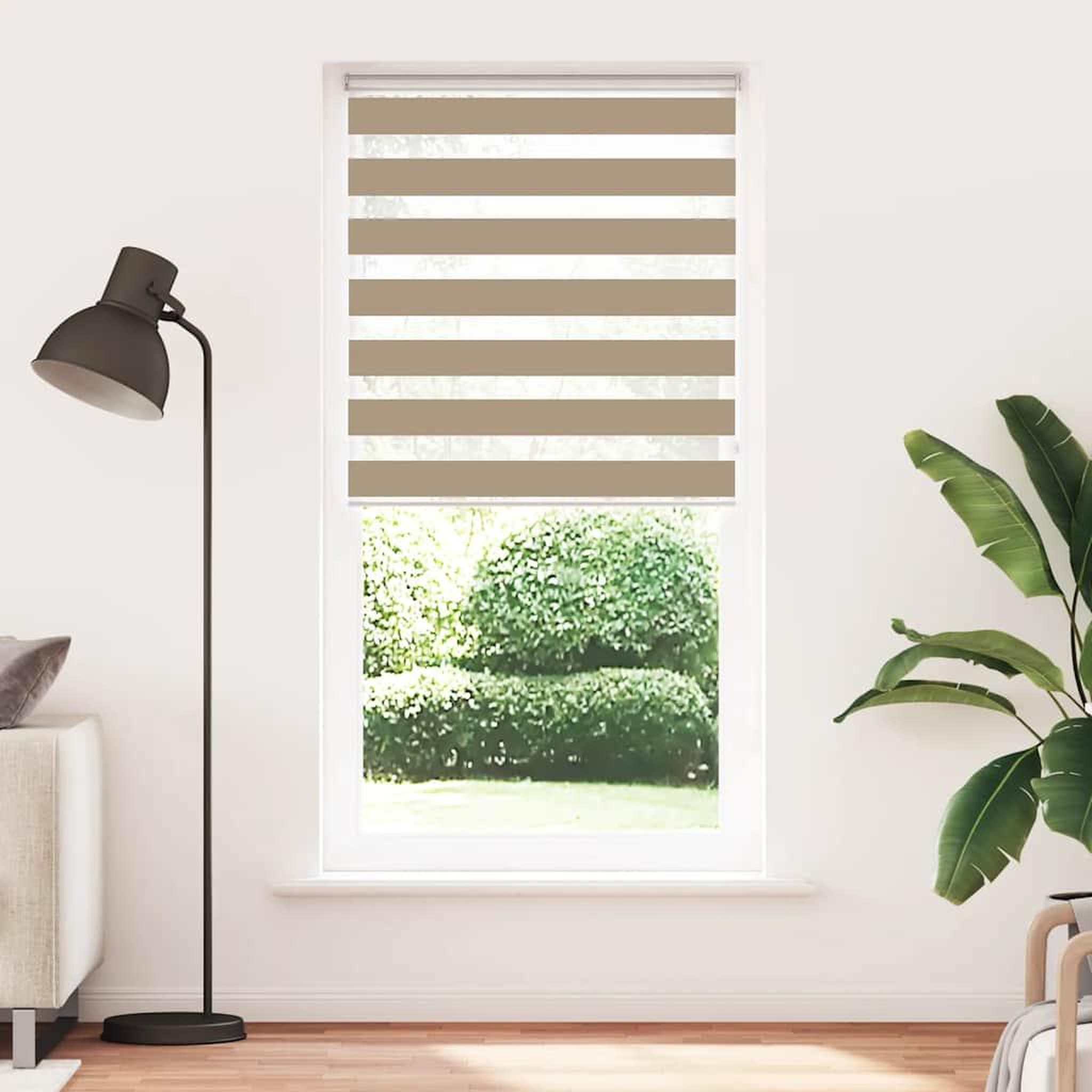 Voir la diapositive 2 : VIDAXL Store zebre marron sable largeur du tissu 110,9 cm polyester