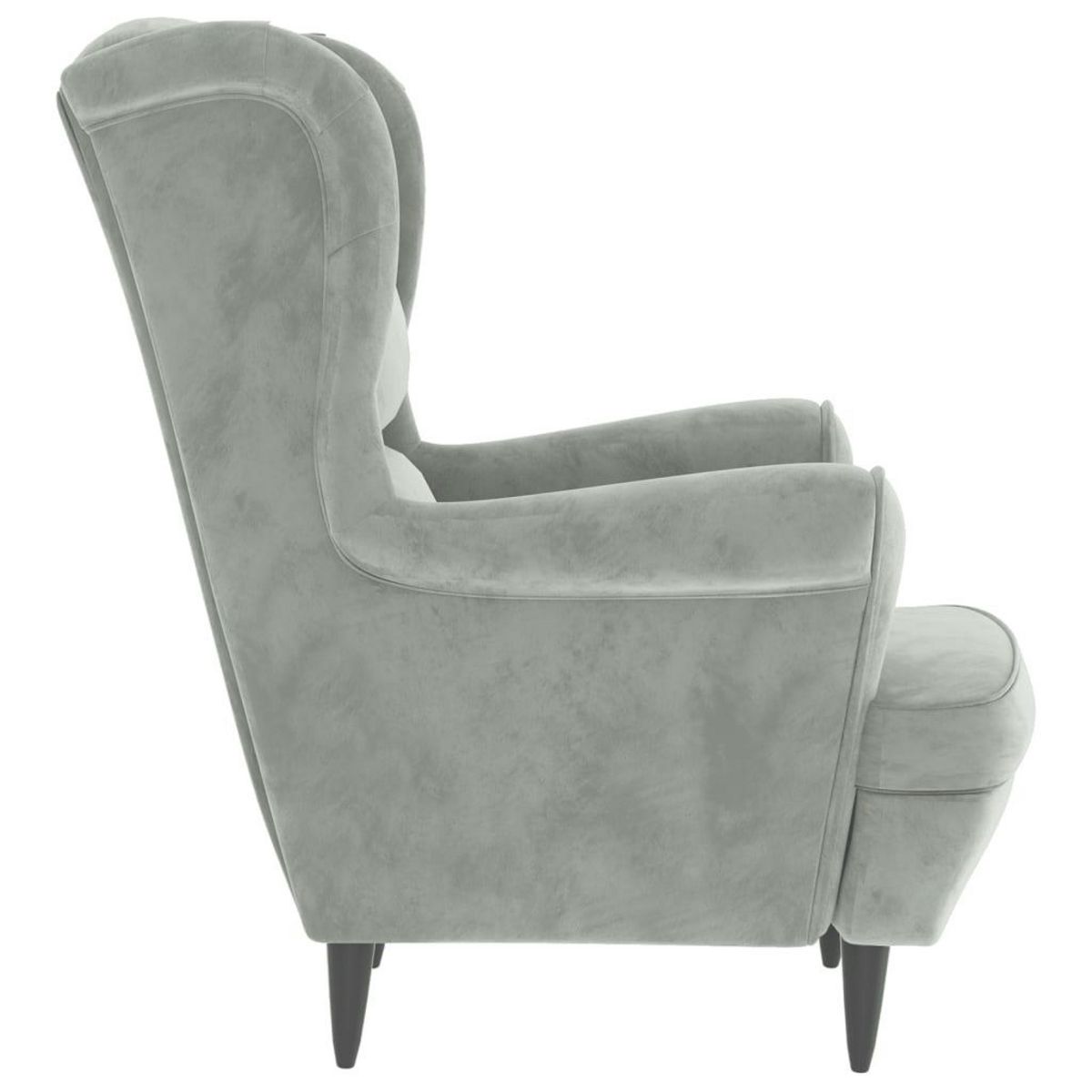 VIDAXL Fauteuil a oreilles avec tabouret gris clair velours