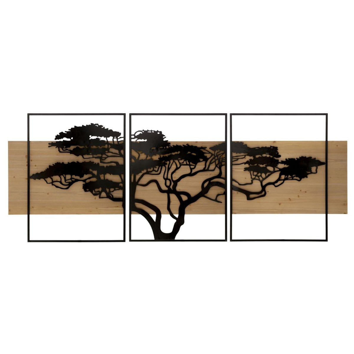 Paris Prix Déco Murale Encadrée  Lahos  204cm Naturel & Noir