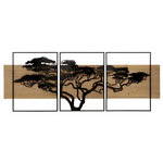 Paris Prix Déco Murale Encadrée  Lahos  204cm Naturel & Noir
