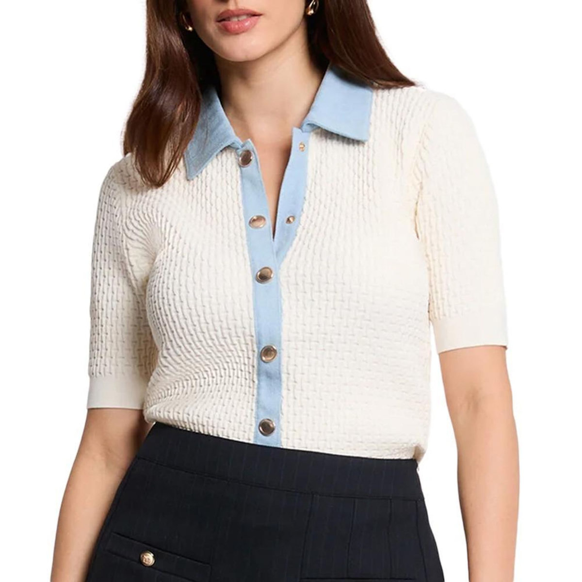MORGAN Polo /Bleu Femme Morgan Fantaisie