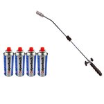 ALPENTECH Desherbeur thermique piezo Chalumeau gaz + 4 Recharges Desherbant thermique Brule herbes
