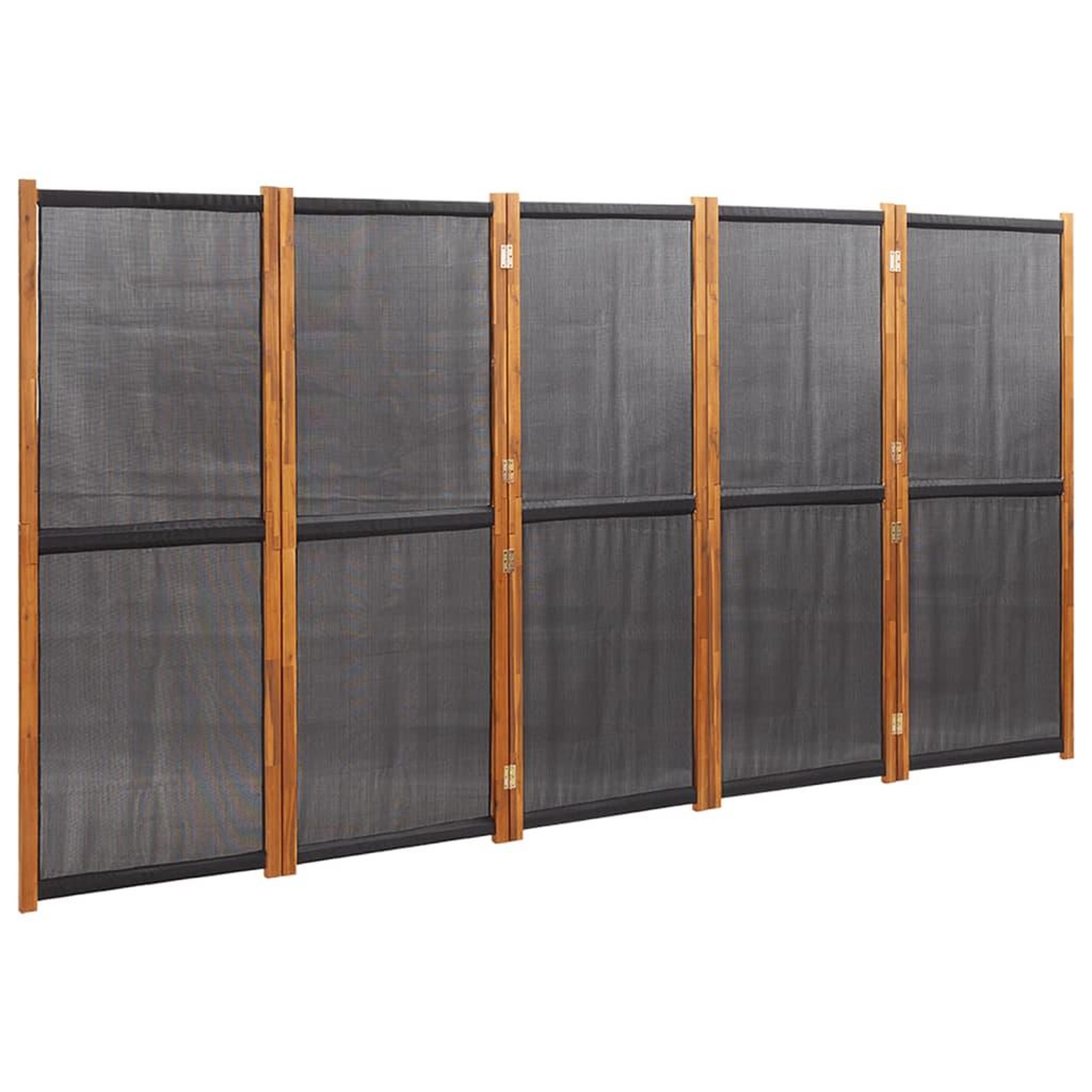 Voir la diapositive 2 : VIDAXL Cloison de separation 5 panneaux Noir 350x180 cm