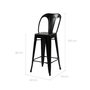 Voir la diapositive 4 : Rendez vous déco Lot de 2 chaises pour îlot central 67 cm en métal noir mat-Indus
