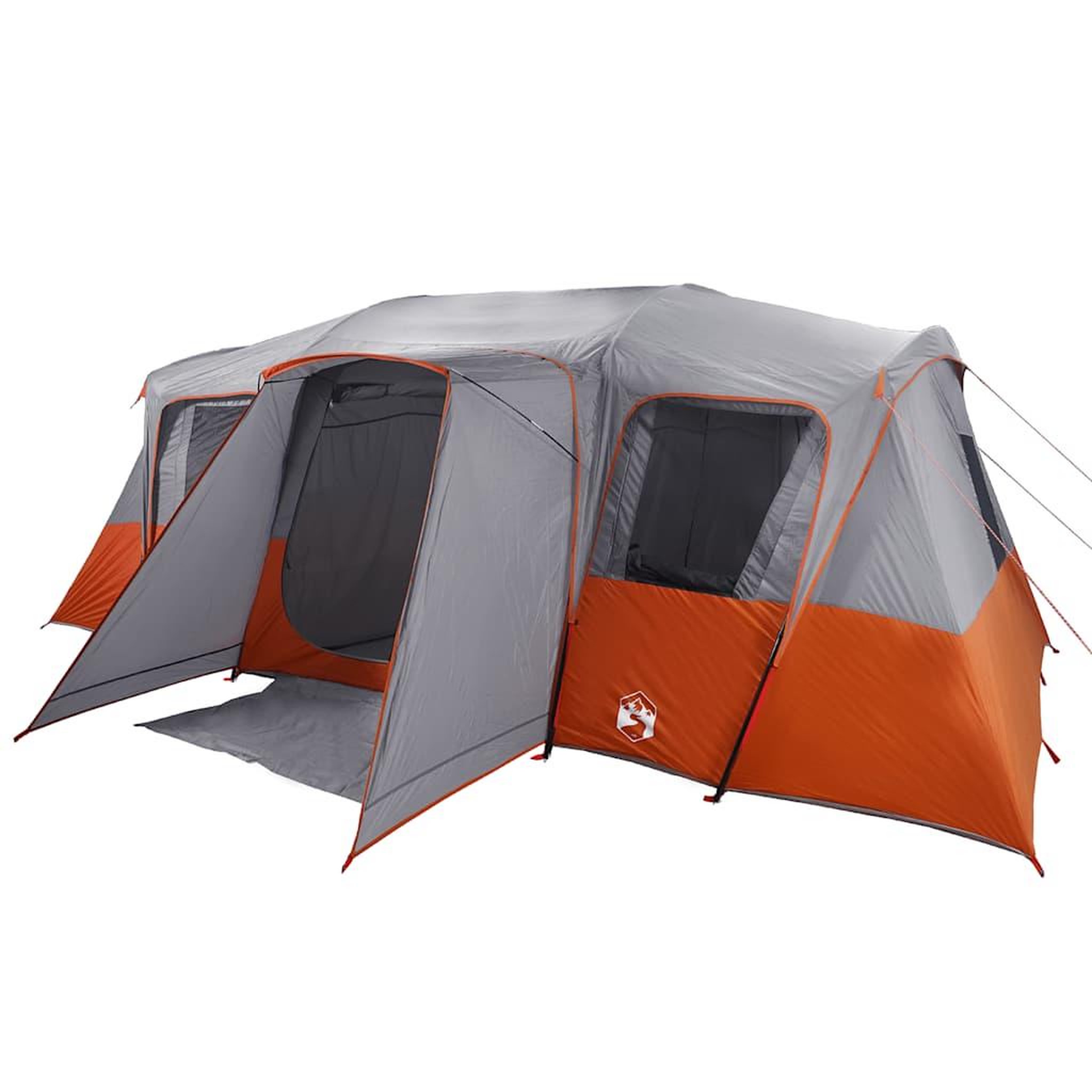 Voir la diapositive 4 : VIDAXL Tente familiale tunnel 16 personnes gris impermeable