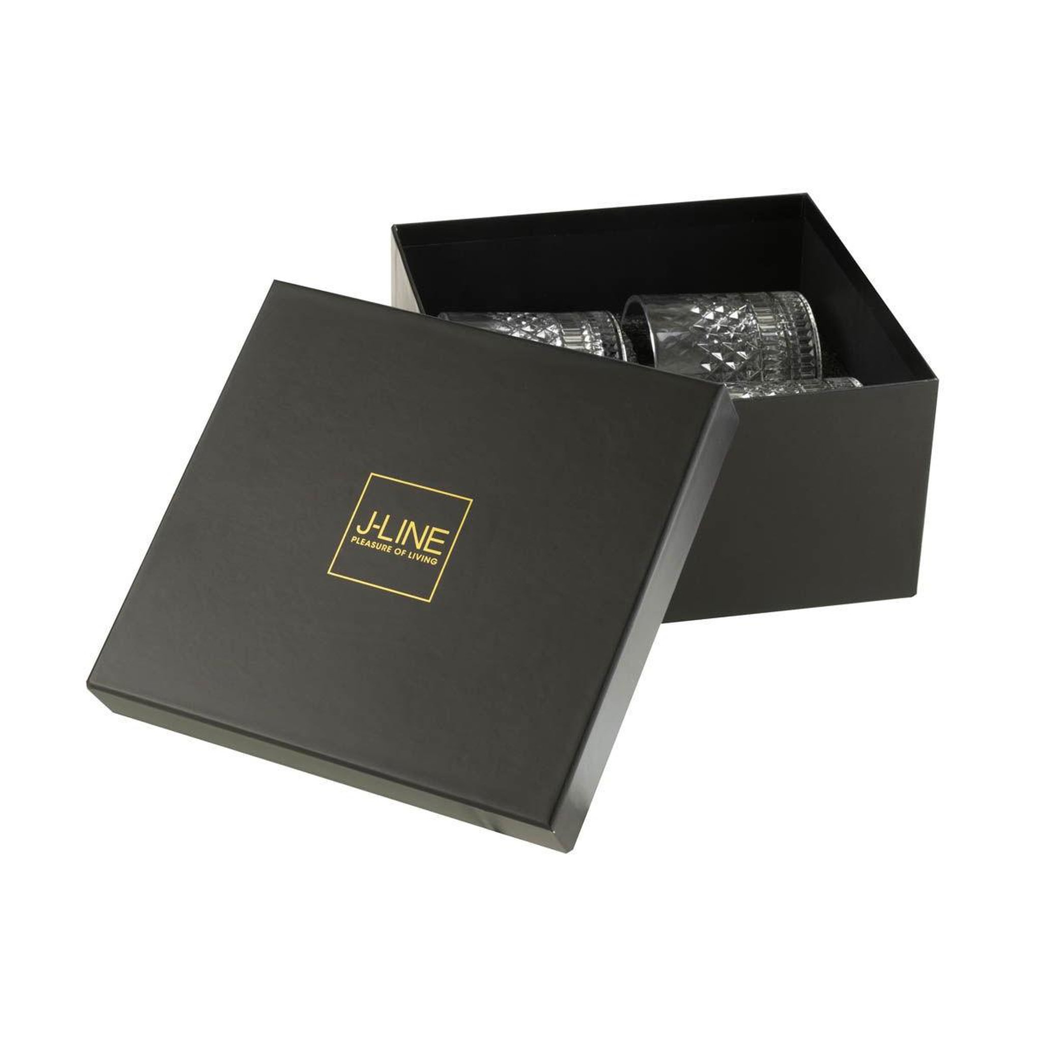 Voir la diapositive 3 : J-LINE Lot de 4 verres à whisky  tennesse  9cm transparent