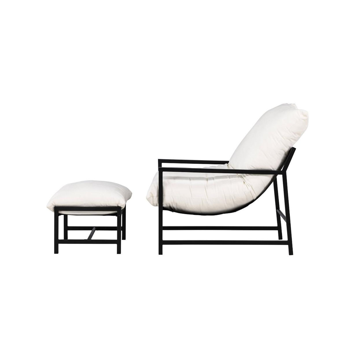 Paris Prix Fauteuil de Jardin & Repose-Pieds  Corso  86cm Noir