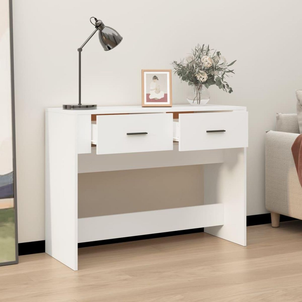 VIDAXL Table console Blanc 100x39x75 cm Bois d'ingenierie