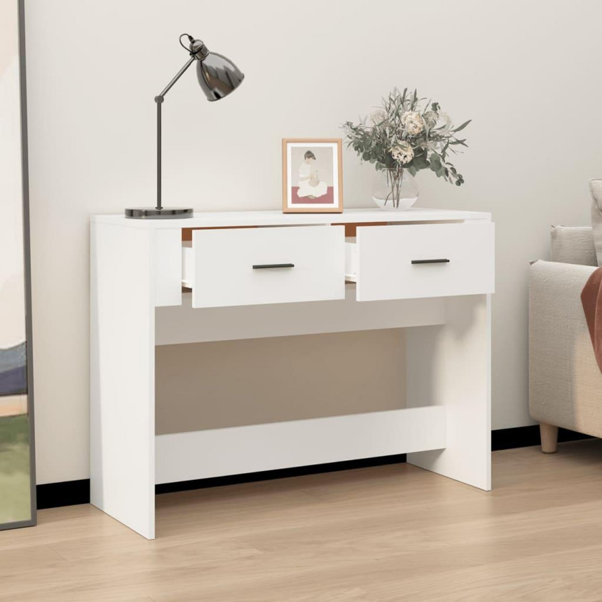 VIDAXL Table console Blanc 100x39x75 cm Bois d'ingenierie