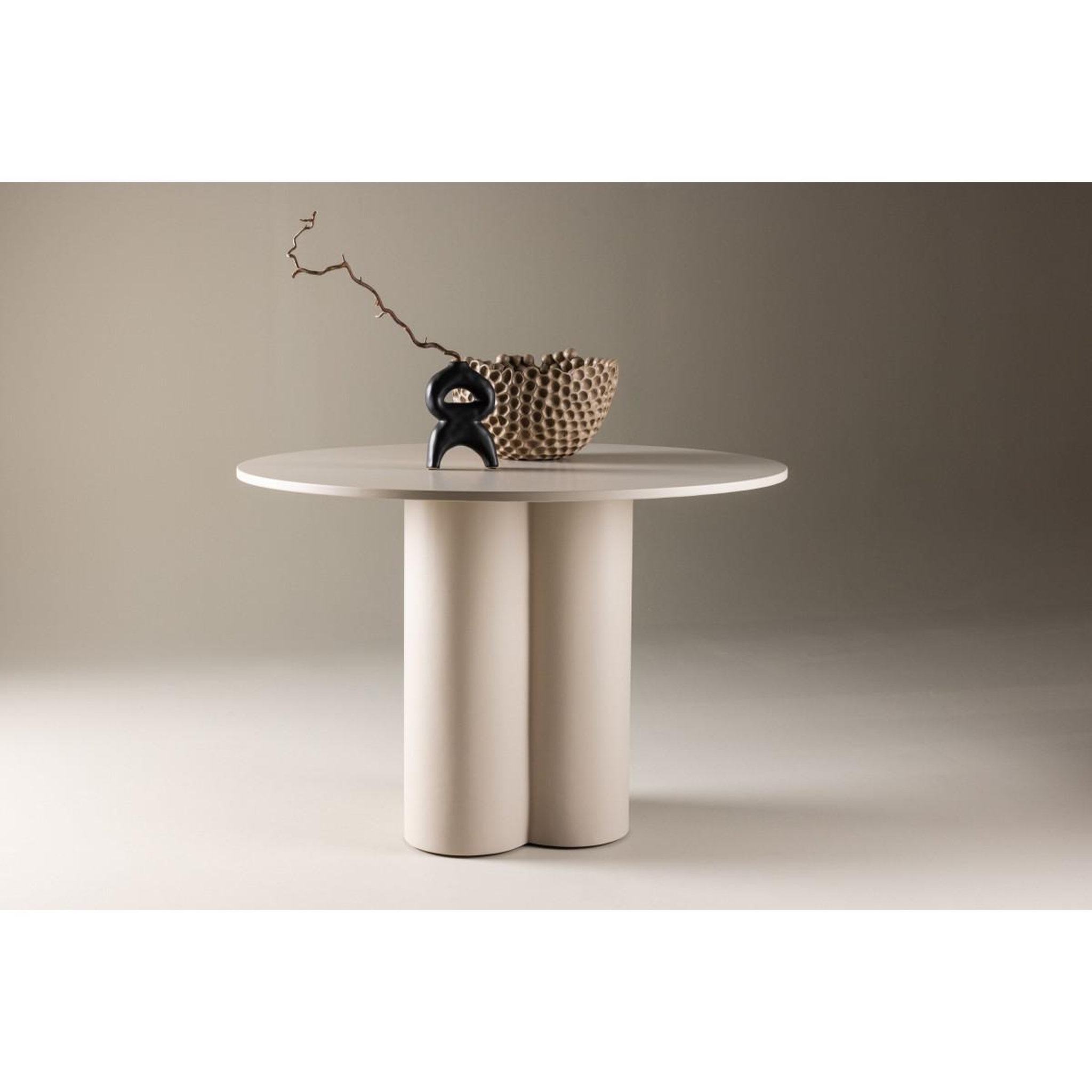 Voir la diapositive 6 : Paris Prix Table à manger ronde  olivia  110cm beige