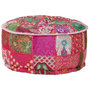 Voir la diapositive 1 : VIDAXL Pouf rond en coton en patchwork fait a la main 40 x 20 cm Rose