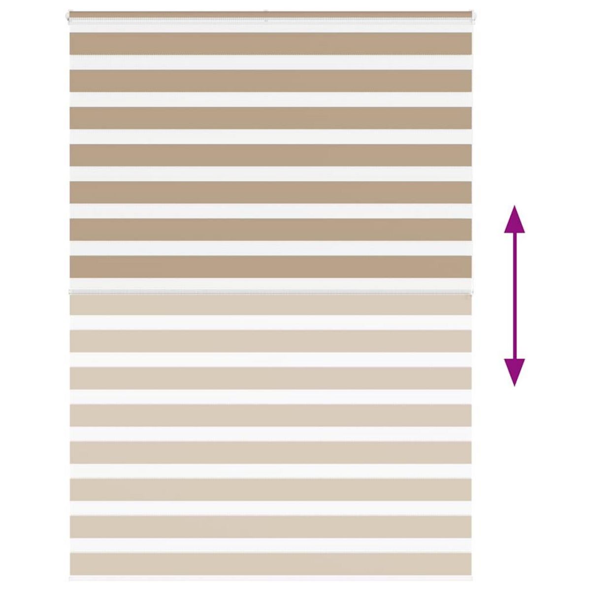 VIDAXL Store zebre marron sable largeur du tissu 150,9 cm polyester