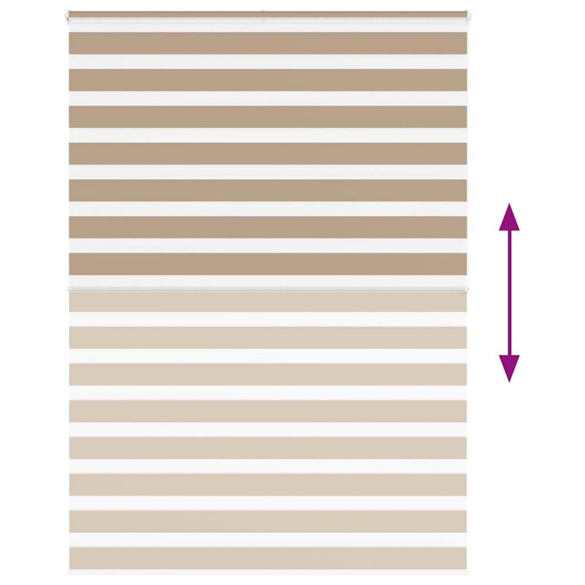 VIDAXL Store zebre marron sable largeur du tissu 150,9 cm polyester