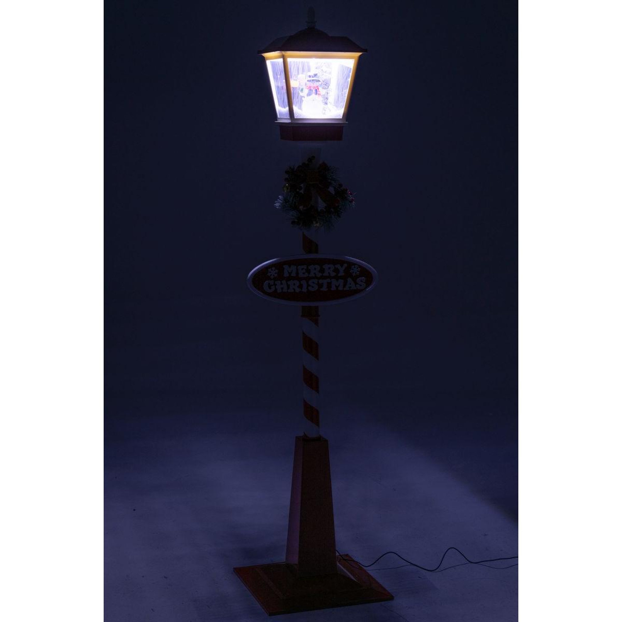 Voir la diapositive 6 : J-LINE Lampadaire de noël à led  neige  180cm rouge