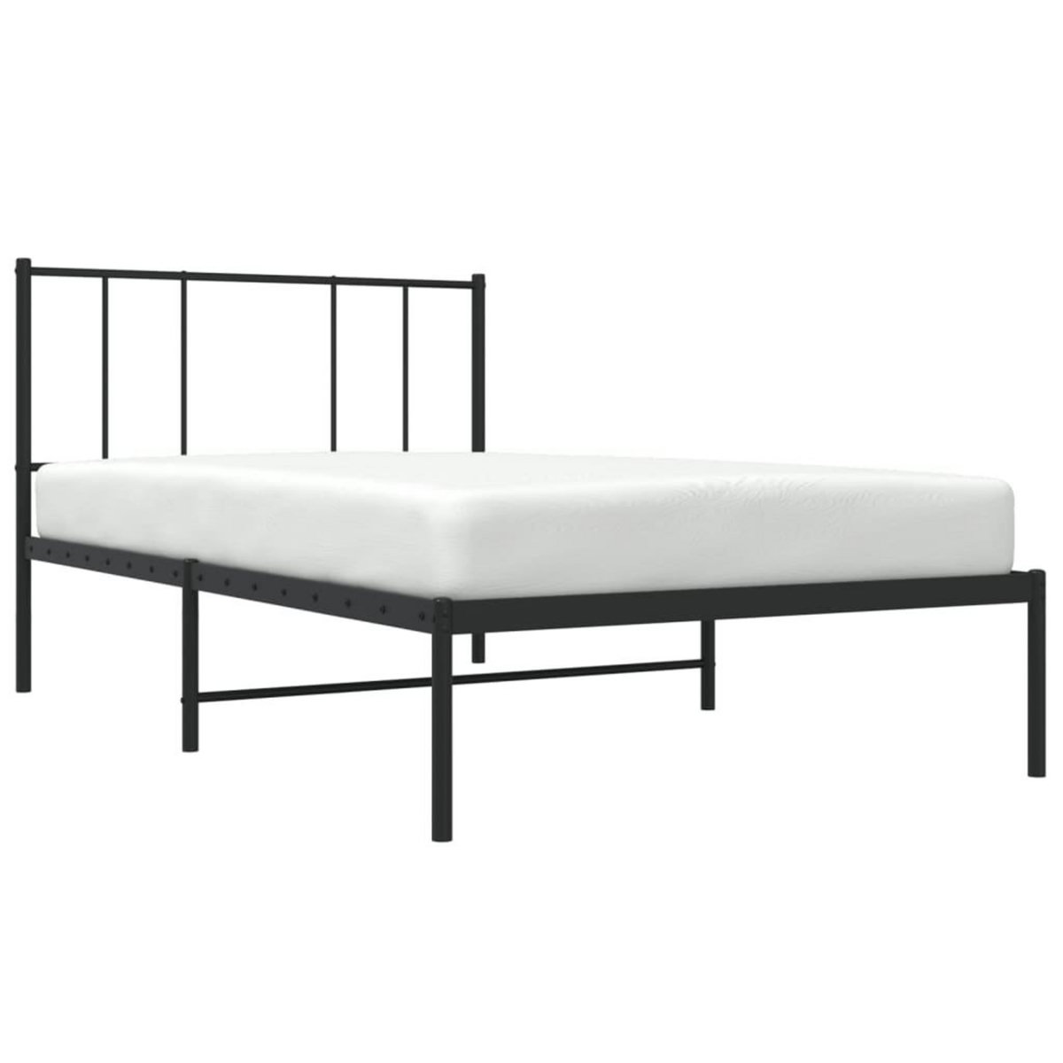 VIDAXL Cadre de lit metal sans matelas avec tete de lit noir 80x200 cm