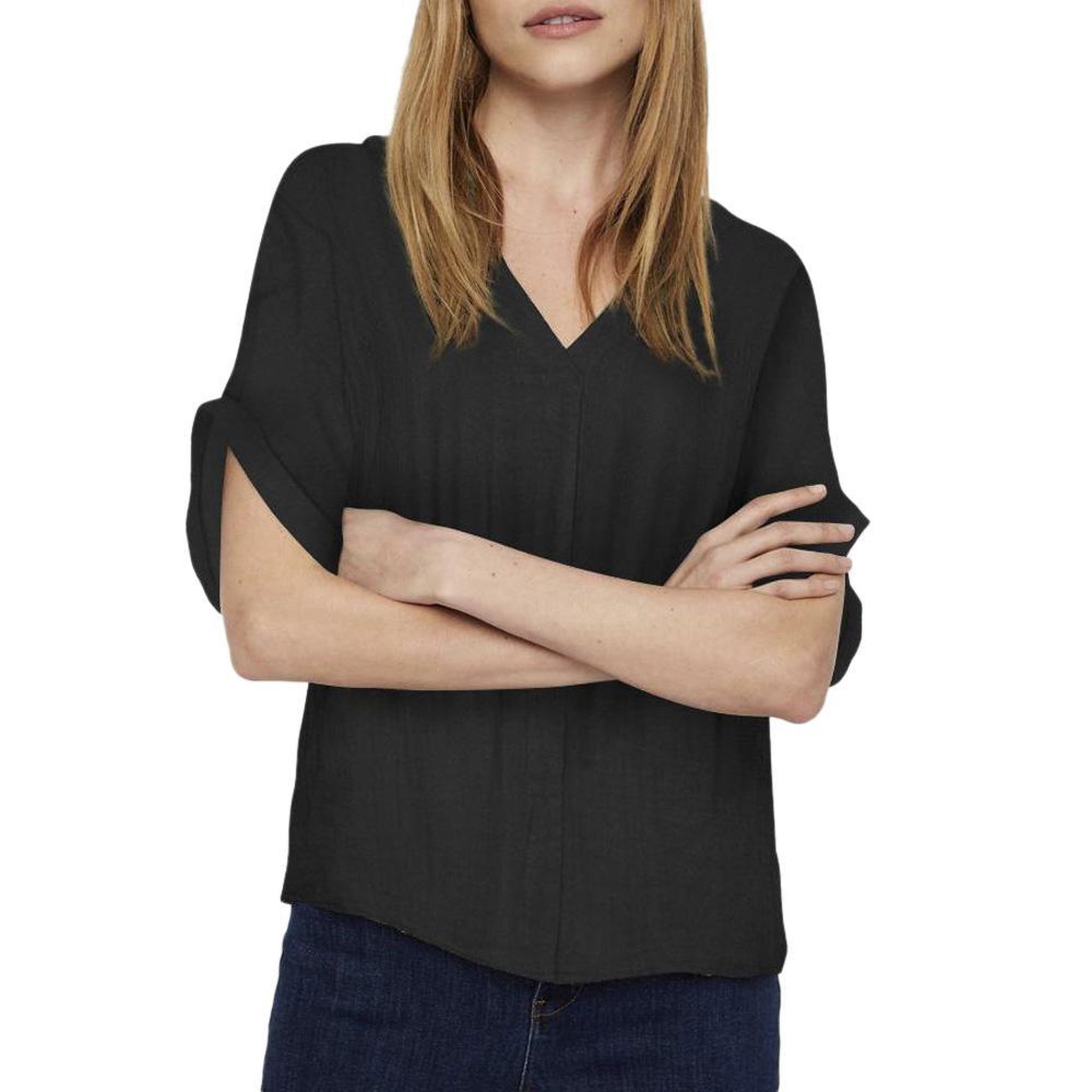 Vero Moda T-Shirt Noir Femme Vero Moda Mathilda. Coloris disponibles : Noir