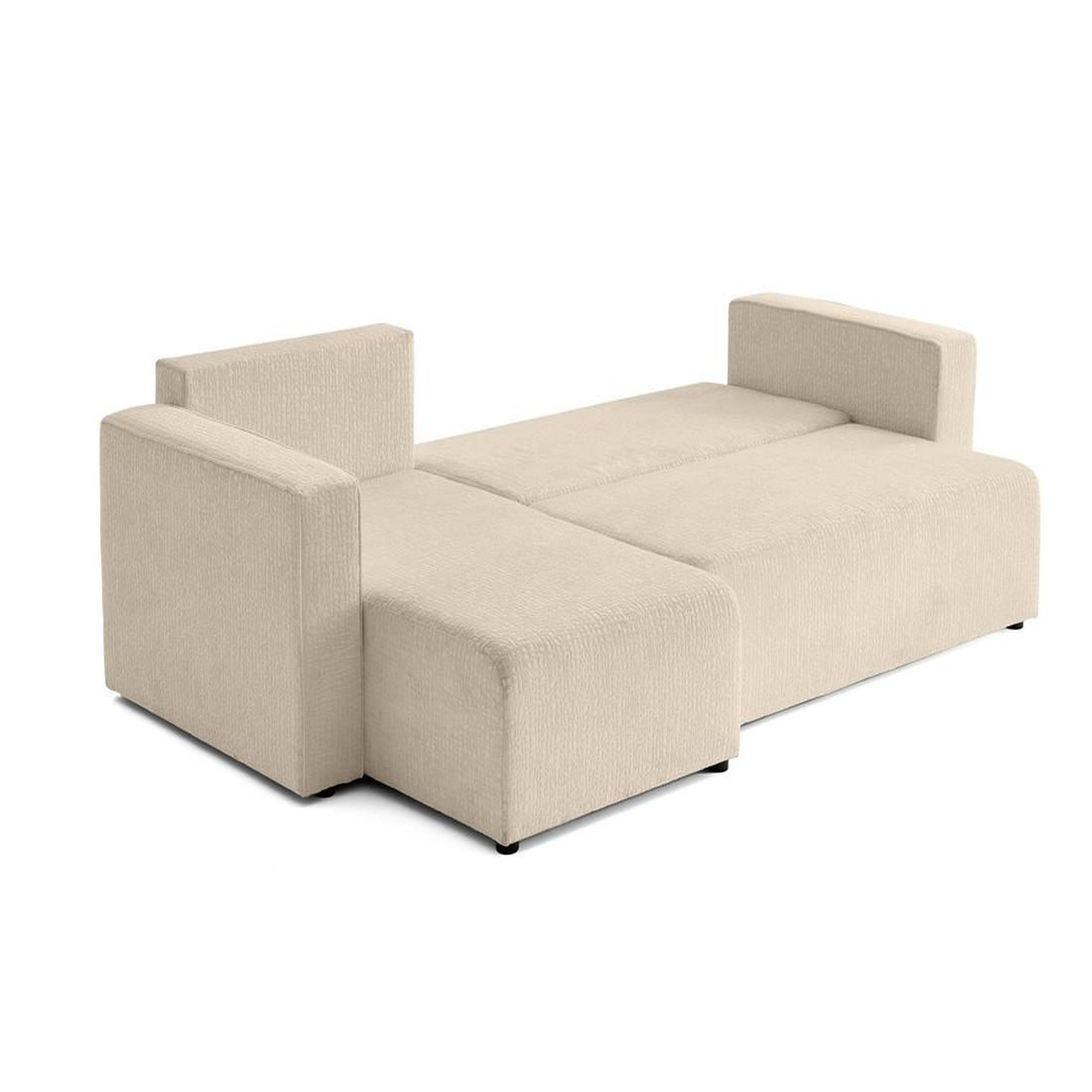 Voir la diapositive 4 : BEST MOBILIER Topaze - canapé d'angle réversible - 4 places - convertible avec coffre - en tissu velours relief