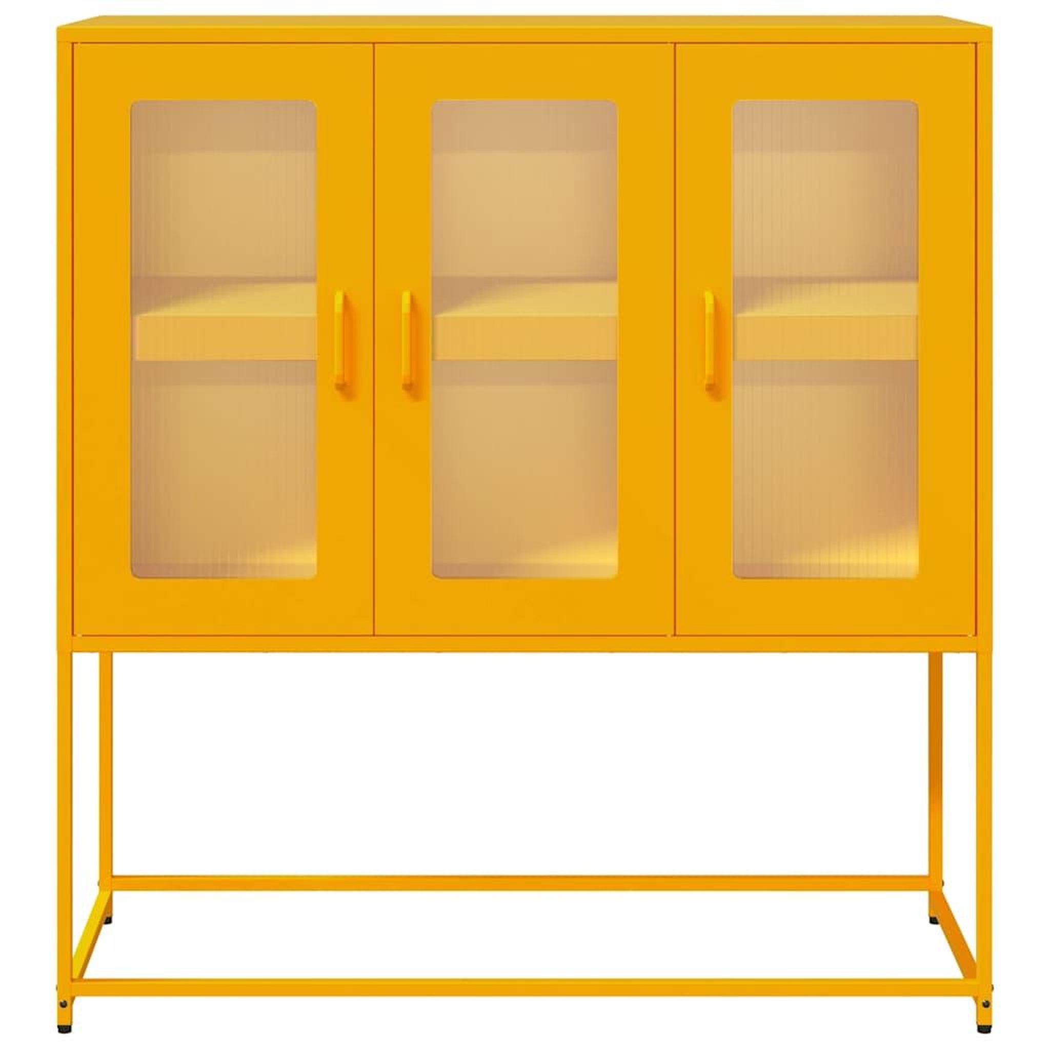 Voir la diapositive 5 : VIDAXL Buffet jaune moutarde 100,5x39x107 cm acier lamine a froid